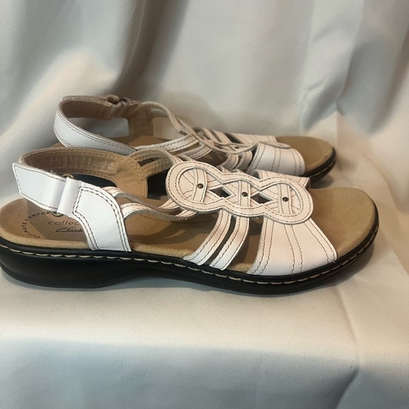 Clarks Women's Leisa Janna Sandal White Leather - Picture 4 of 6